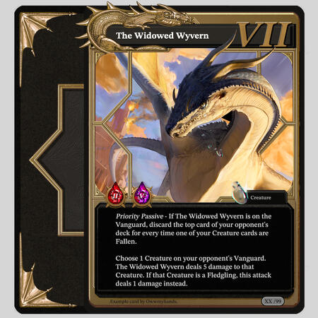 The Widowed Wyvern Card mockup